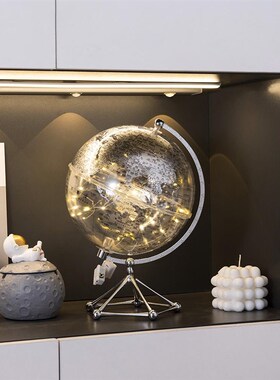 创意透明地球仪摆件轻奢高档家居客厅电视柜高级装饰品