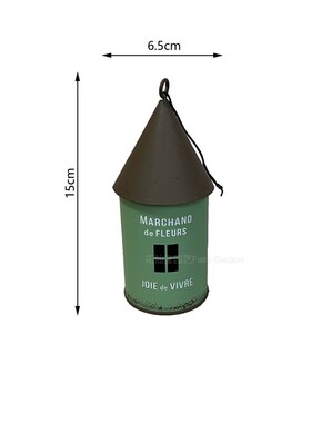 复古铁艺做旧小猫咪鸟屋大号花插花园庭院阳台装饰品杂货摆件