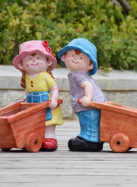 户外园林景幼雕塑人物摆件庭院院子观儿饰装园别墅花园小品