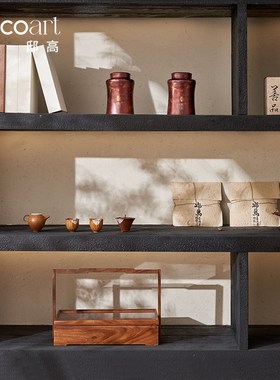 邸高家居宋氏美学摆件茶室墙体层板横板柜软装陈设搭配设计