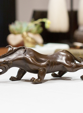 螭龙铜龙摆件铜制家居装饰品客厅房间桌面摆设电视柜