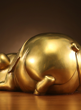 铜欣祥创意猪摆件存钱罐猪家居客厅玄关装饰品礼品摆件