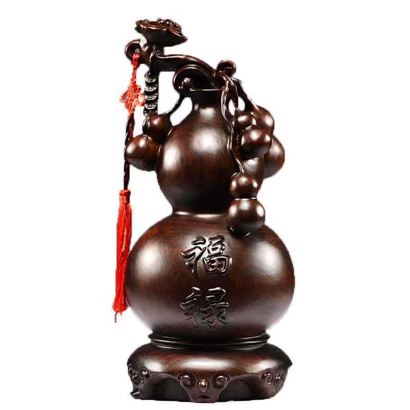 黑檀木雕葫芦福禄摆件实木质家居客厅电视柜送礼装饰品雕刻,淘宝优惠券,粉丝福利购,淘宝优惠卷