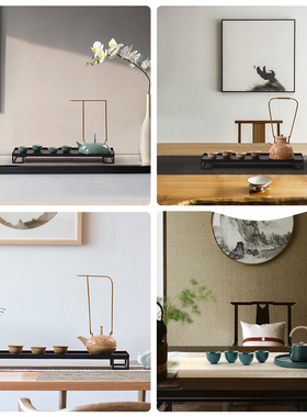 新中式陶瓷功夫茶具套装样板房茶室茶壶茶杯托盘软装饰品摆件