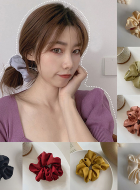 2PCWomen Silk Scrunchie Elastic Handmade Multicolor Hair Ban