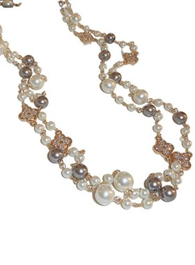 秋冬搭配项链毛衣炼轻奢小众珍珠女2023新款爆款颈炼长版叠戴大气