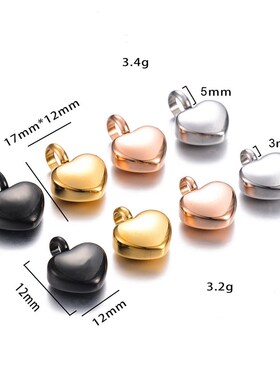 不锈钢迷你爱心型吊坠简约装骨灰纪念项链可打开现货时尚送女饰品