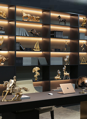 办公室现代轻奢摆件老板领导桌面摆设客厅高端酒柜柜子装饰品