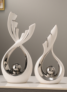 轻奢电视柜装饰摆饰艺术家居客厅玄关酒柜领导办公室风生水起