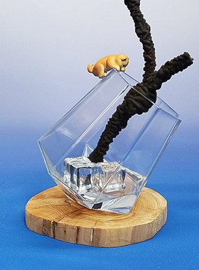 不倒翁水培花摆件反重力艺术花艺酒柜创意趣味小装饰品工艺微景观