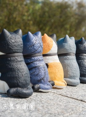 铃铛猫手办可爱动物猫咪公仔模型玩具装饰摆件套装办公室桌面礼物