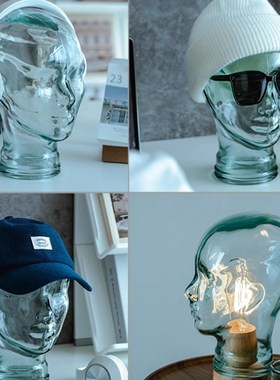 玻璃透明头桌面装饰覆古装饰支架帽支架