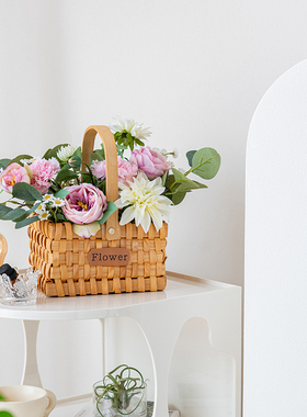 开业礼物花篮玄居饰品桌面电视柜客厅插花假花装饰家关摆件
