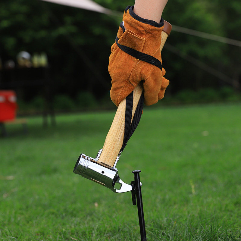 户外防滑木柄地钉锤子露营天幕帐篷工具锤多功能拔钉器钢钉锤,淘宝优惠券,粉丝福利购,淘宝优惠卷