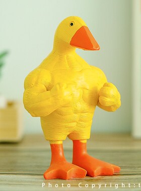 无聊了 和鸭鸭一起健身创意肌肉鸭大鸭桌面摆件礼物