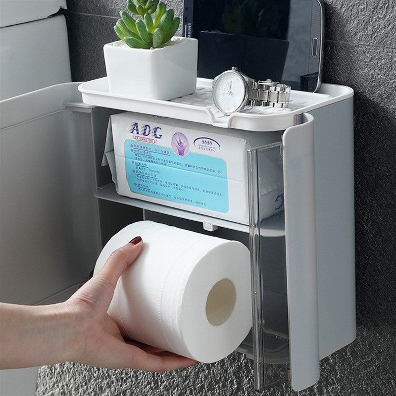 免钉挂壁厕纸盒边垃圾袋卫生纸巾防水卫生间厕所收纳箱,淘宝优惠券,粉丝福利购,淘宝优惠卷