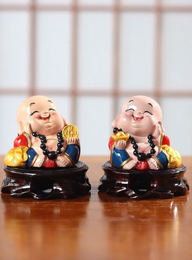 大肚笑佛摆件招财桌面工位摆设家居饰品车载车内