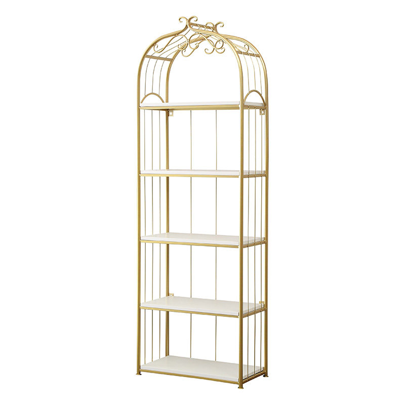金色铁艺客厅收纳架多层落地隔板架书架轻奢展示架,淘宝优惠券,粉丝福利购,淘宝优惠卷