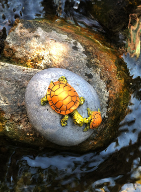 创意可爱小乌龟树脂摆件田园花盆微景观盆景盆栽布景装饰动物仿真