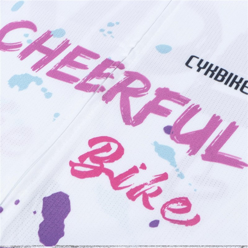 涂鸦薄款长袖春夏秋骑行服女长袖单衣公路自行车显瘦竞技版衣 - 图1