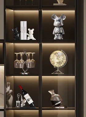 轻奢桌面玄关摆件陶瓷电镀摆件客厅组合套装酒柜电视柜装饰品
