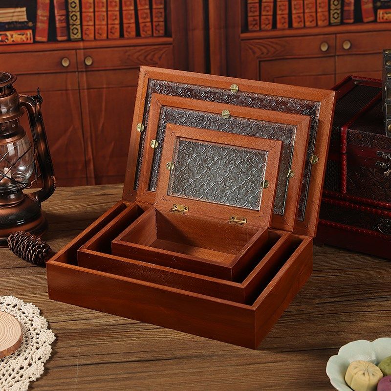 复古海棠花玻璃带盖收纳盒桌面整理盒品首饰盒高档精致储物盒,淘宝优惠券,粉丝福利购,淘宝优惠卷