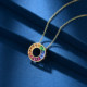 Natural colored red and blue tsavorite necklace jewelry