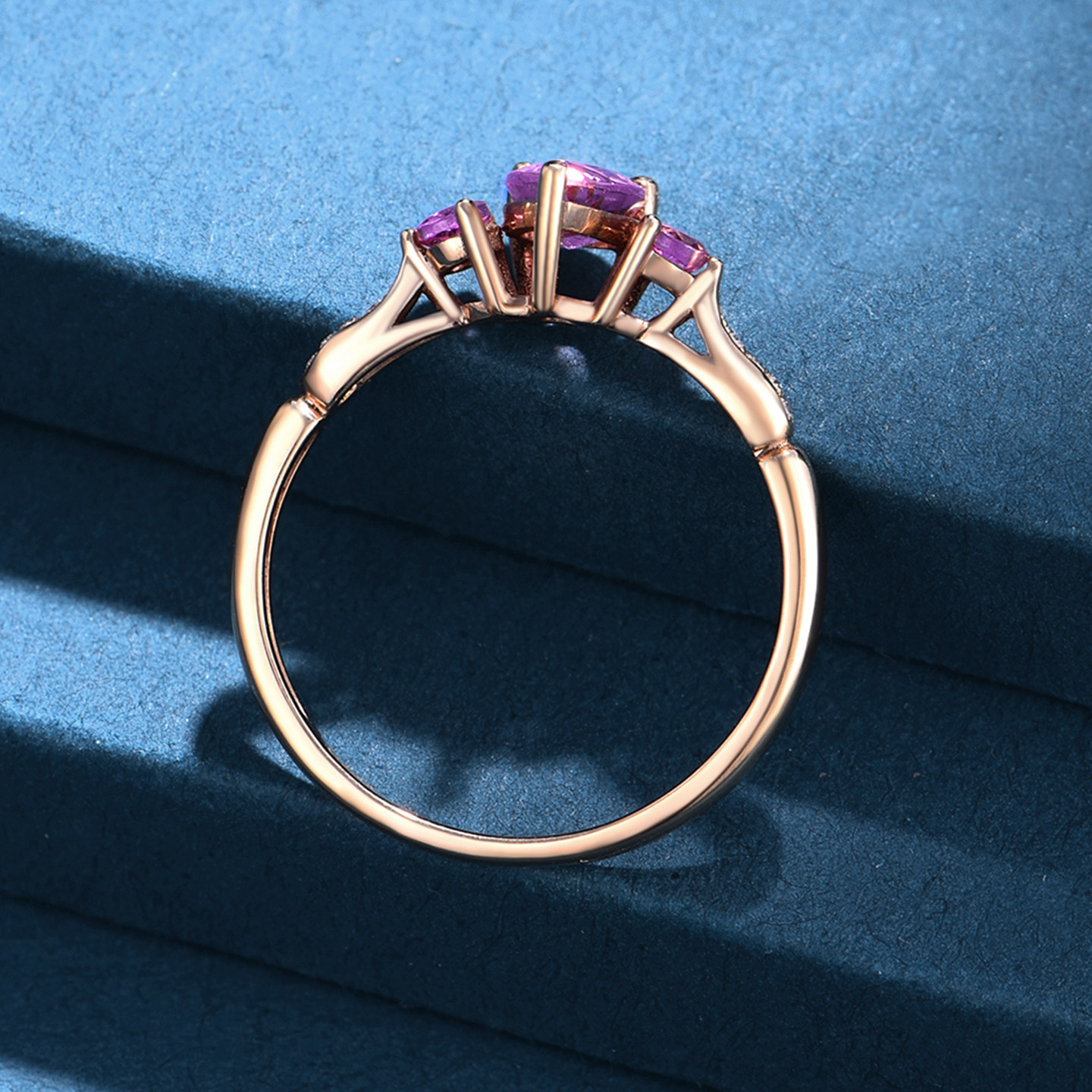 Natural colored gemstone 0.58 carat pink tourmaline ring