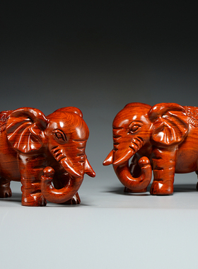 木雕吸水一对实木摆件家居客厅电视柜装饰乔迁送礼