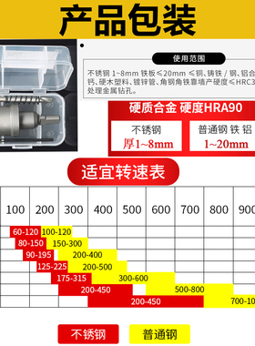 不锈钢开孔器15-29厚铁板专用合金打孔钻头金属扩孔不锈钢板开口