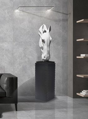 轻奢风增落摆件熊地大高台客厅玄关装饰品底座大堂雕塑摆设品摆台