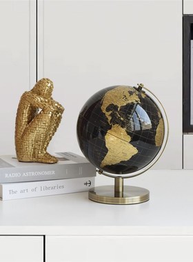现轻奢创意书柜装饰品客厅玄关桌面书房地球仪摆件