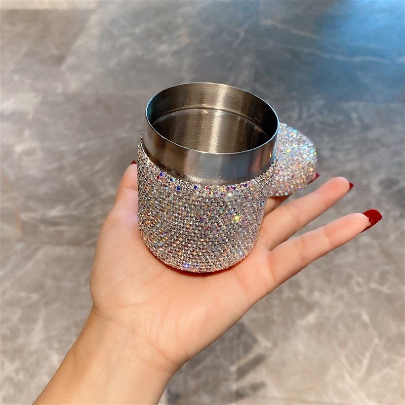 创意贴钻牙签筒棉签收纳盒家用餐厅圆形棉签筒潮新,淘宝优惠券,粉丝福利购,淘宝优惠卷