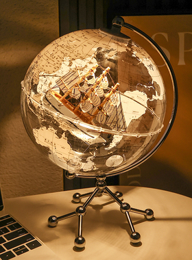 轻奢高档透明意球仪摆件柜地家居客厅电视创书房装饰品