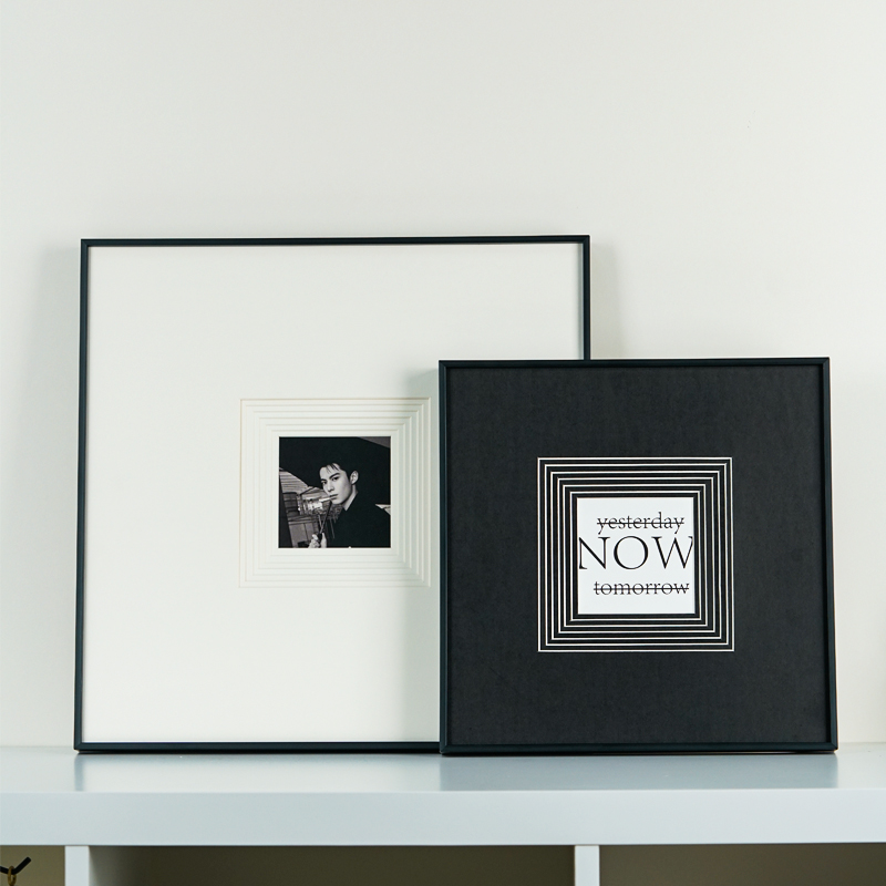 金属方形立体黑色相框挂墙摆台简约多层卡纸留白DIY立体30x30画框 - 图0