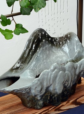 家居陶瓷流水器小喷泉盆栽招财流水摆件中式客厅玄关摆件乔迁送礼