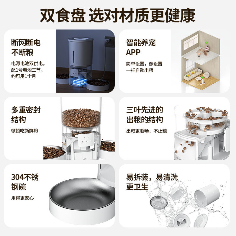 米其猫宠物智能喂食器大容量手机远程操控防卡粮定时定量自动投食,淘宝优惠券,粉丝福利购,淘宝优惠卷