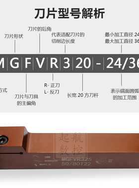 7字型端面数控切槽刀杆机夹刀MGFVR320/420/325/425弹簧钢割刀杆