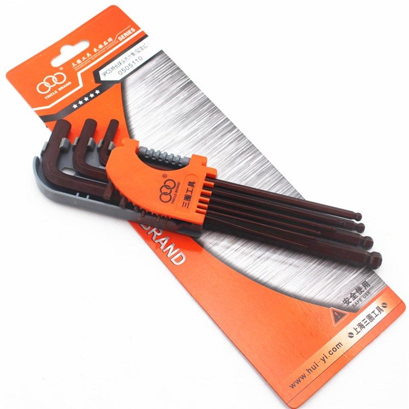 上海汇一 三圈工具 S2古铜色 9pcs加长特长球头内六角扳手 单套价,淘宝优惠券,粉丝福利购,淘宝优惠卷