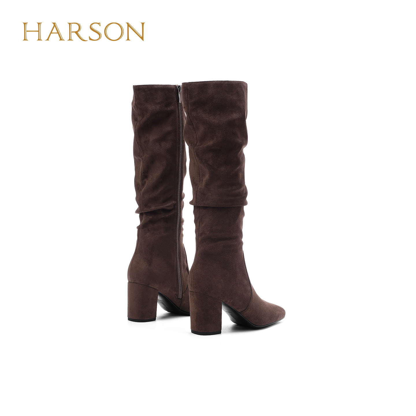 哈森/HARSON冬季新款时装堆堆靴瘦瘦靴