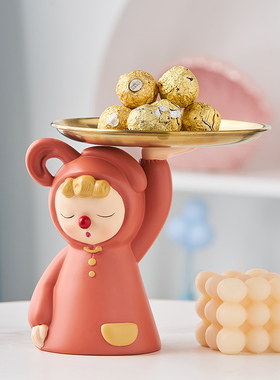 轻奢入户玄关钥匙收纳托t盘收纳摆件客厅软装饰品乔迁新居礼品