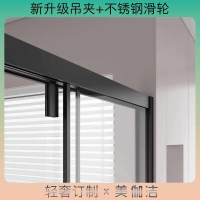 淋浴房一固二活联动门小户型干湿分离浴室玻璃屏风洗澡间推拉门 - 图3