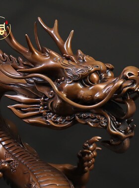 铜龙摆件蛟龙出海开业礼品 中式家居饰品摆件办公室客厅玄关摆件