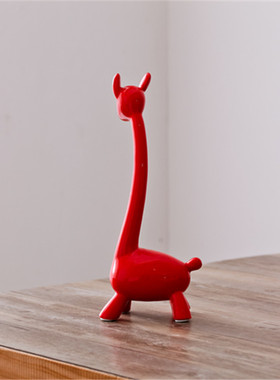 三口之家摆件长颈鹿家居饰品单个小鹿