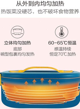 插电免加水304不锈钢保温自热便当盒上班族便携电热饭盒加热饭盒