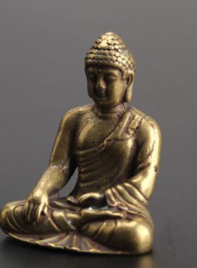 仿古纯铜大日如来佛摆件阿弥陀佛铜像佛祖像老铜复古包浆桌面摆饰