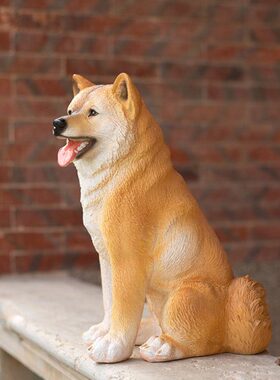 户外花园庭院装饰仿真金毛柴犬摆件动物树脂小狗客厅电视柜可爱
