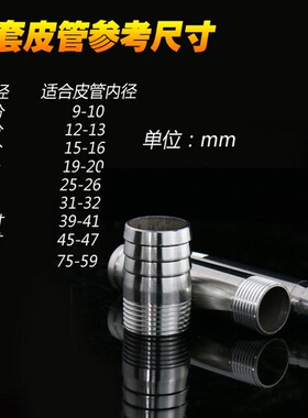 加长316不锈钢宝塔接头/水管接头/六角接头/ 20/25/32mm4分6分1寸