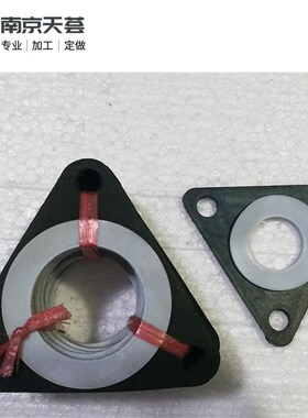 四氟橡胶垫 扩口玻璃管道胶木法兰胶圈冷凝器氟包垫F4三角形2寸50