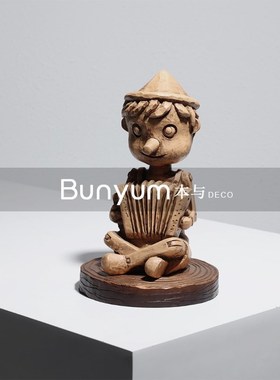 卡通手风琴匹诺曹摆件创意公仔雕塑工艺品样U板间儿童房软装